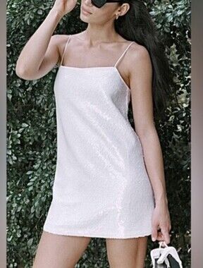 Abercrombie & Fitch White Sequin Mini Dress